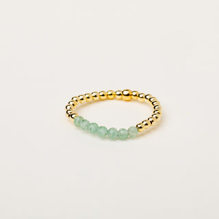 Anello regolabile oro con pietra naturale