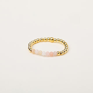 Anello regolabile oro con pietra naturale