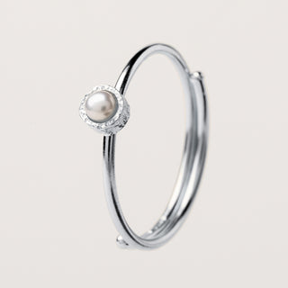 Anello regolabile perla acqua dolce Argento