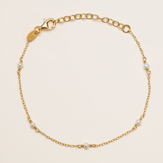 Bracciale perle acqua dolce Argento 925 placcato oro elegante
