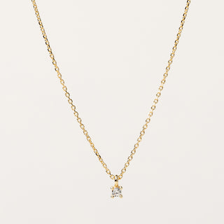 Collana punto luce zircone Argento 925 placcato oro elegante