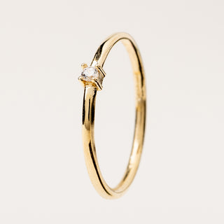 Anello zircone punto luce Argento 925 placcato oro
