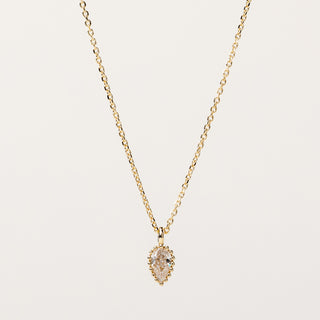 Collana zircone goccia Argento 925 placcato oro elegante