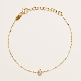 Bracciale zircone goccia Argento 925 placcato oro