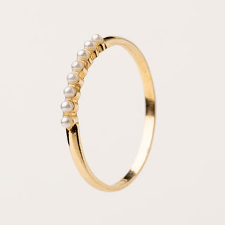Anello perle Argento 925 placcato oro elegante