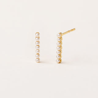 Orecchini barretta perle Argento 925 placcato oro