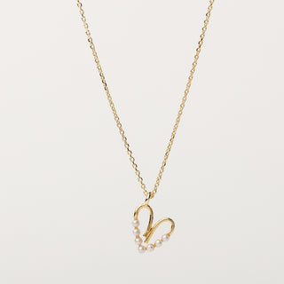 Collana cuore perle Argento 925 placcato oro elegante