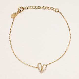 Bracciale cuore perle Argento 925 placcato oro raffinato