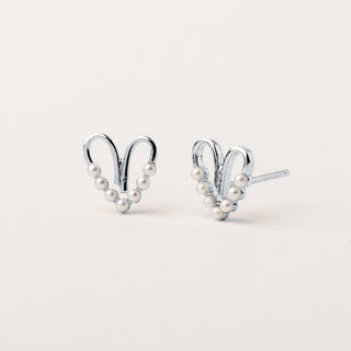 Orecchini cuore perle Argento 925 