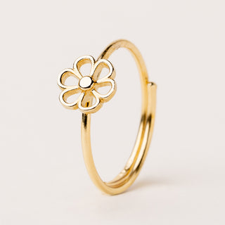 Anello margherita Argento 925 placcato oro regolabile