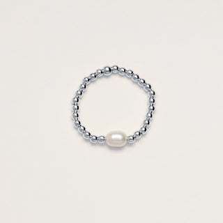 Anello elasticizzato perla Argento 925 