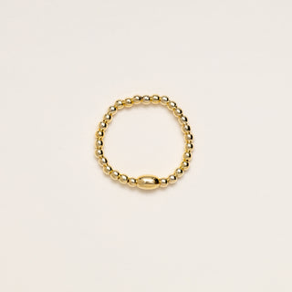 Anello ovalino Argento 925 placcato oro elasticizzato