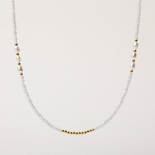 Collana perle e zirconi elegante oro 925