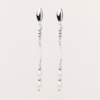 Orecchini pendenti perle zirconi eleganti Argento
