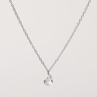 Collana in argento 925 placcato oro con zircone centrale a tondo