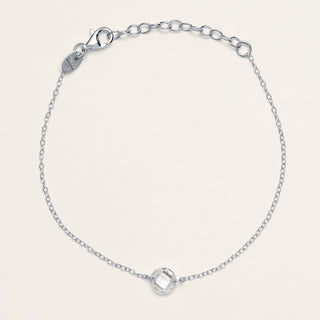 Bracciale in argento 925 placcato oro con zircone centrale tondo