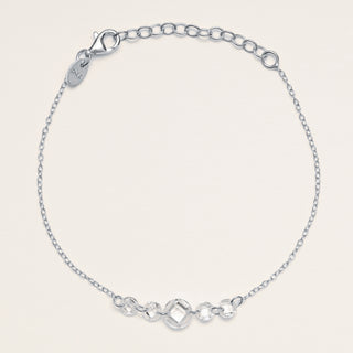 Bracciale in argento 925 placcato oro con zirconi centrali tondi