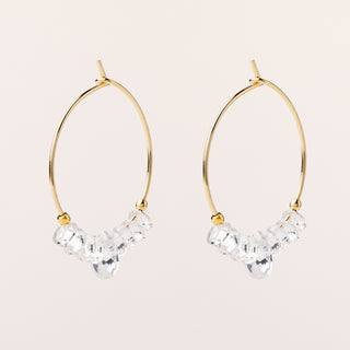 Orecchini cerchio 2 cm in argento 925 placcato oro con zirconi centrali