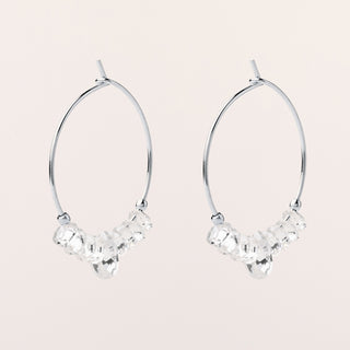 Orecchini cerchio 2 cm in argento 925 placcato oro con zirconi centrali