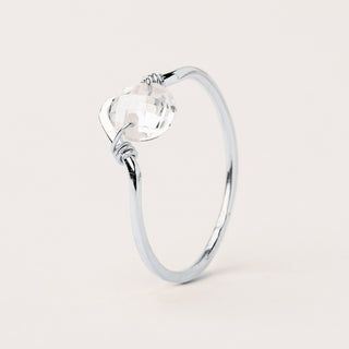 Anello Argento con zircone centrale