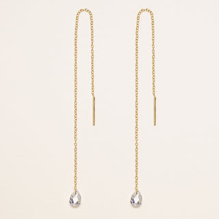 Orecchini lunghi zircone goccia eleganti