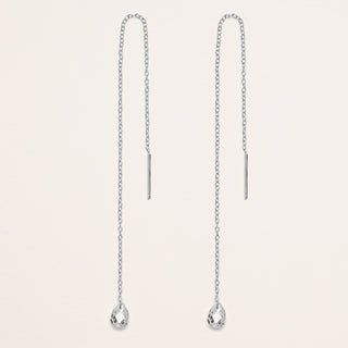 Orecchini lunghi Argento zircone goccia