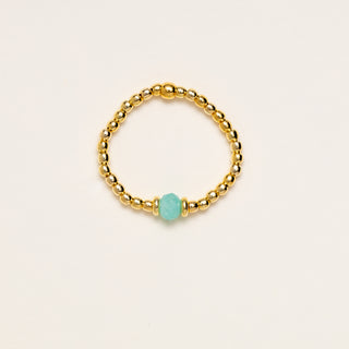 Anello regolabile oro con pietra naturale