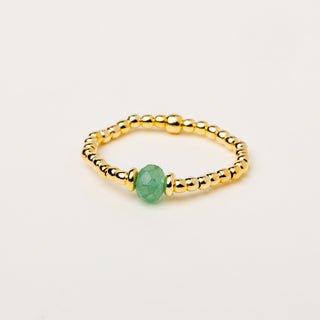 Anello regolabile oro con pietra naturale
