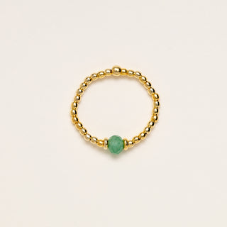 Anello regolabile oro con pietra naturale