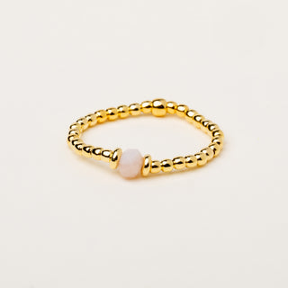 Anello regolabile oro con pietra naturale