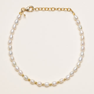 Bracciale perle acqua dolce elegante Argento 925 placcato oro