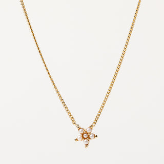Collana stella perle elegante Argento 925 placcato oro