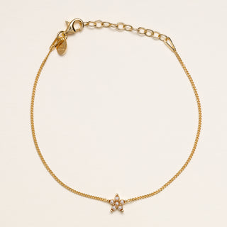 Bracciale stella perle elegante Argento 925 placcato oro