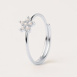 Anello Argento stella perle