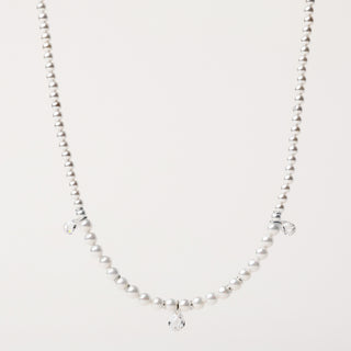Collana Argento perle zirconi elegante