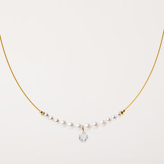 Collana filo acciaio perle elegante