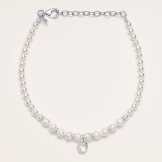 Bracciale Argento perle zircone goccia