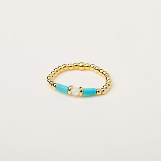 anello madreperla turchese elasticizzato