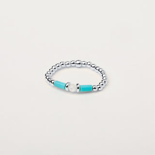 anello madreperla turchese elasticizzato