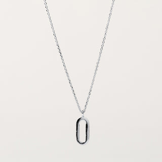 collana pendente ovale Argento