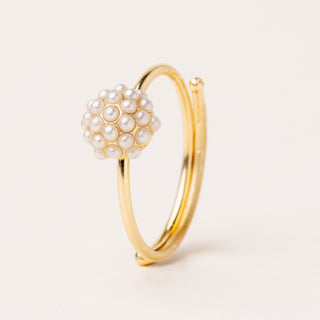 anello perle regolabile oro
