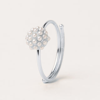 anello perle regolabile Argento