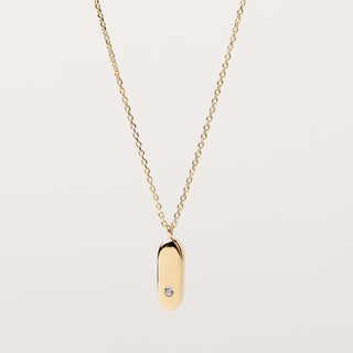 collana ovale oro punto luce zircone minimal