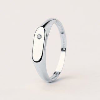 anello ovale Argento elegante zircone