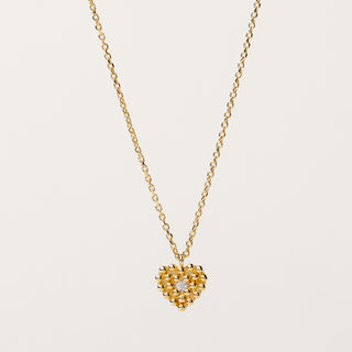 collana cuore oro zirconi luminosa