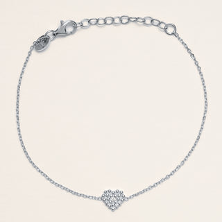 bracciale cuore Argento zirconi elegante