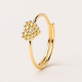 anello cuore oro regolabile zirconi