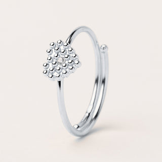 anello cuore Argento regolabile zirconi