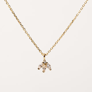 collana oro pendente zirconi elegante