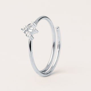 anello Argento regolabile zircone